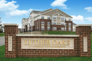 Lutheran_Life_Communities_Senior_Living_luther_oaks Luther Oaks entrance sign at a Lutheran Life Communities senior living campus