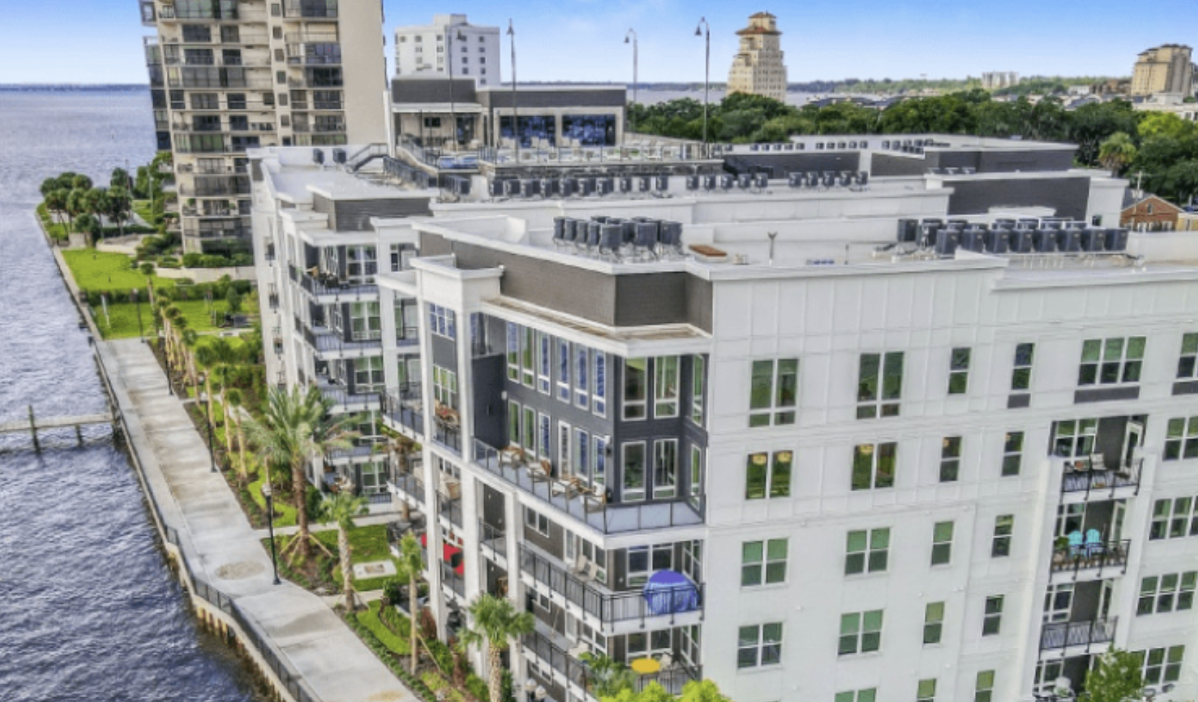 image2 Aerial view of waterfront mid-rise apartment buildings